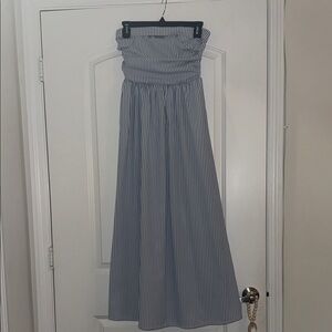 Striped Strapless Maxi Dress